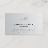 Elegant Monogram Modern Silver Design Luxe Visitekaartje (Voorkant)