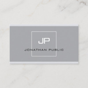 Elegant Monogram Modern Simple Grey Professional Visitekaartje