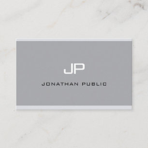 Elegant Monogram Modern Simple Grey Professional Visitekaartje