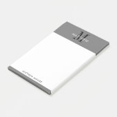 Elegant Monogram Modern Simple Grey White Post-it® Notes (Schuin)
