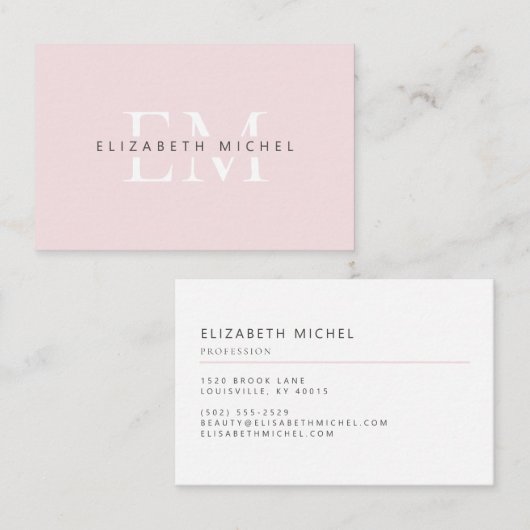 Elegant monogram modern snoep professioneel visitekaartje (Voorkant / Achterkant)