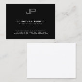 Elegant Monogram Modern Trendy Minimalistic Plain Visitekaartje (Voorkant / Achterkant)