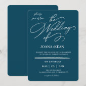 Elegant Monogram Modern Wedding Kaart (Voorkant / Achterkant)