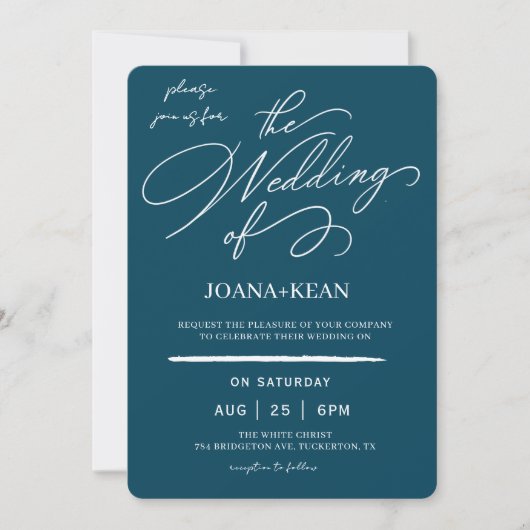Elegant Monogram Modern Wedding Kaart (Voorkant)
