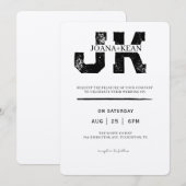 Elegant Monogram Modern Wedding Kaart (Voorkant / Achterkant)