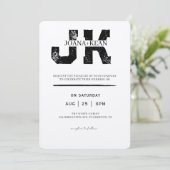 Elegant Monogram Modern Wedding Kaart (Staand voorkant)
