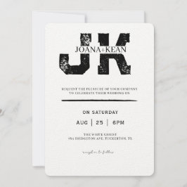 Elegant Monogram Modern Wedding Kaart