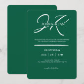 Elegant Monogram Modern Wedding Kaart (Voorkant / Achterkant)