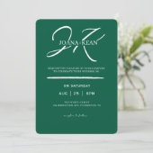 Elegant Monogram Modern Wedding Kaart (Staand voorkant)