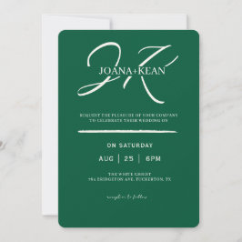 Elegant Monogram Modern Wedding Kaart