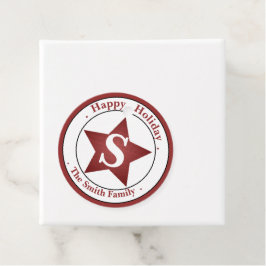 Elegant monogram Moderne aangepaste naam Happy Hol Bedankjes Labels