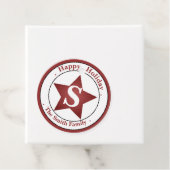 Elegant monogram Moderne aangepaste naam Happy Hol Bedankjes Labels (In situ)