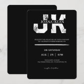 Elegant monogram moderne bruiloft kaart (Voorkant / Achterkant)