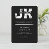 Elegant monogram moderne bruiloft kaart (Staand voorkant)