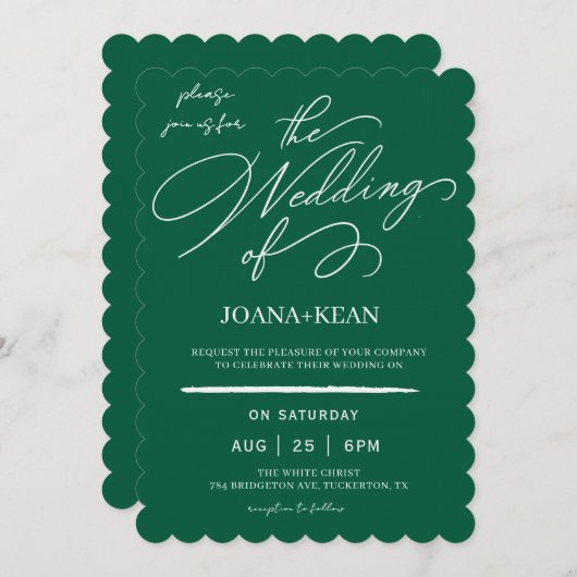 Elegant monogram moderne bruiloft kaart (Voorkant / Achterkant)