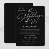 Elegant monogram moderne bruiloft kaart (Voorkant / Achterkant)