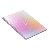 Elegant Monogram Moderne Kleurrijke Sjabloon Notitieboek (Rechterzijde)