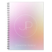 Elegant Monogram Moderne Kleurrijke Sjabloon Notitieboek (Voorkant)