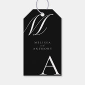 Elegant monogram moderne minimalistische bruiloft cadeaulabel (Voorkant)