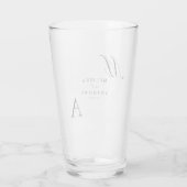 Elegant monogram moderne minimalistische bruiloft glas (Achterkant)