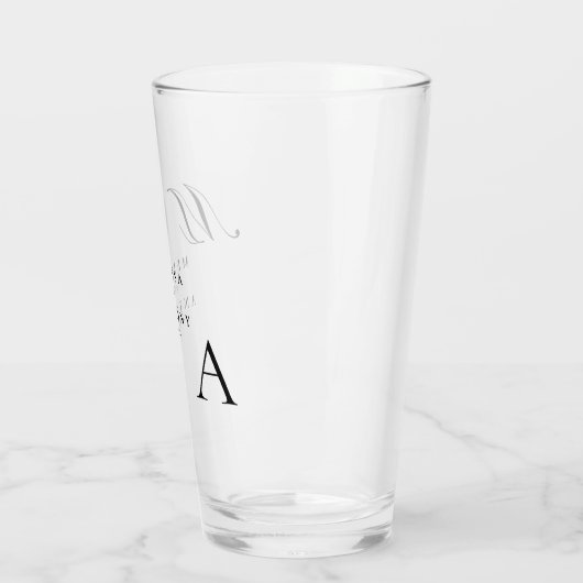 Elegant monogram moderne minimalistische bruiloft glas (Links)