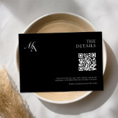 Elegant monogram moderne minimalistische bruiloft informatiekaartje