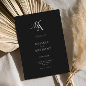 Elegant monogram moderne minimalistische bruiloft kaart