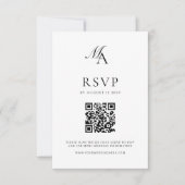 Elegant monogram moderne minimalistische bruiloft RSVP kaartje (Voorkant)