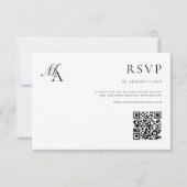 Elegant monogram moderne minimalistische bruiloft RSVP kaartje (Voorkant)