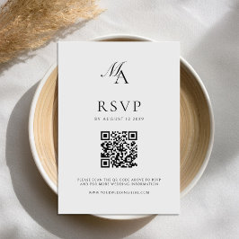 Elegant monogram moderne minimalistische bruiloft RSVP kaartje