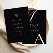 Elegant monogram moderne minimalistische bruiloft save the date