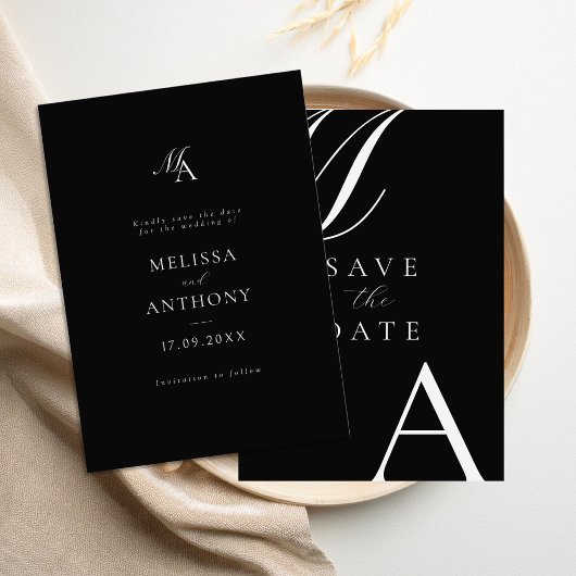 Elegant monogram moderne minimalistische bruiloft save the date