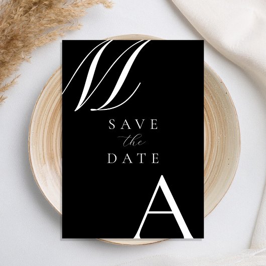 Elegant monogram moderne minimalistische bruiloft save the date
