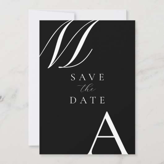 Elegant monogram moderne minimalistische bruiloft save the date (Voorkant)