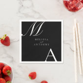 Elegant monogram moderne minimalistische bruiloft servet (Insitu)