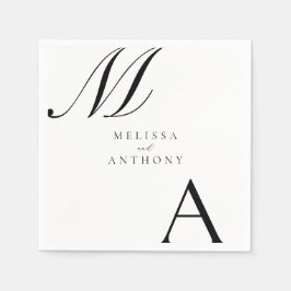 Elegant monogram moderne minimalistische bruiloft servet