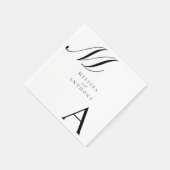 Elegant monogram moderne minimalistische bruiloft servet (Hoek)