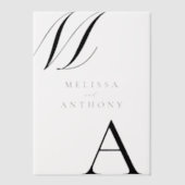 Elegant monogram moderne minimalistische bruiloft vellum uitnodigingen (Voorkant)