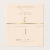 Elegant Monogram Moderne Minimalistische Sjabloon  Visitekaartje (Buitenkant ongevouwen)