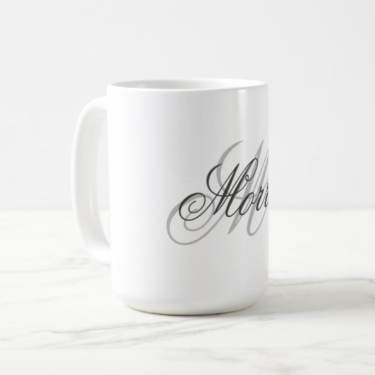 Elegant monogram Mok (Voorkant links)