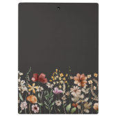 Elegant Monogram Mooi Waterverf Wildbloem Klembord (Achterkant)