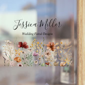 Elegant Monogram Mooi Waterverf Wildbloem Raamsticker