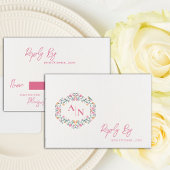 Elegant Monogram Mooie Ingewikkelde Bloem Bruiloft RSVP Kaartje