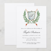 Elegant Monogram Muziek Crest Verjaardagsfeest Kaart (Voorkant / Achterkant)
