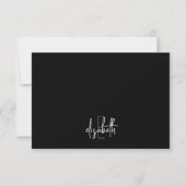 Elegant Monogram Naam Black Gold Script Note Kaart Notitiekaartje (Voorkant)