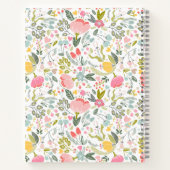 Elegant monogram naam bloemenpatroon gepersonalise notitieboek (Achterkant)