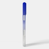 Elegant Monogram Naam Blue Ombre Faux Metal Case-Mate iPhone Case (Achterkant / Rechts)