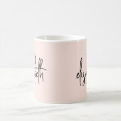 Elegant Monogram Naam Blush Pink Script Koffiemok (Center)