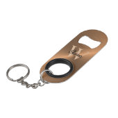 Elegant monogram Naam Bronze Metallic Mannen  Mini Flessenopener (Voorkant Gekanteld)