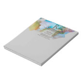 Elegant Monogram Naam Info Marble Business Notepad Notitieblok (Linkerzijde)